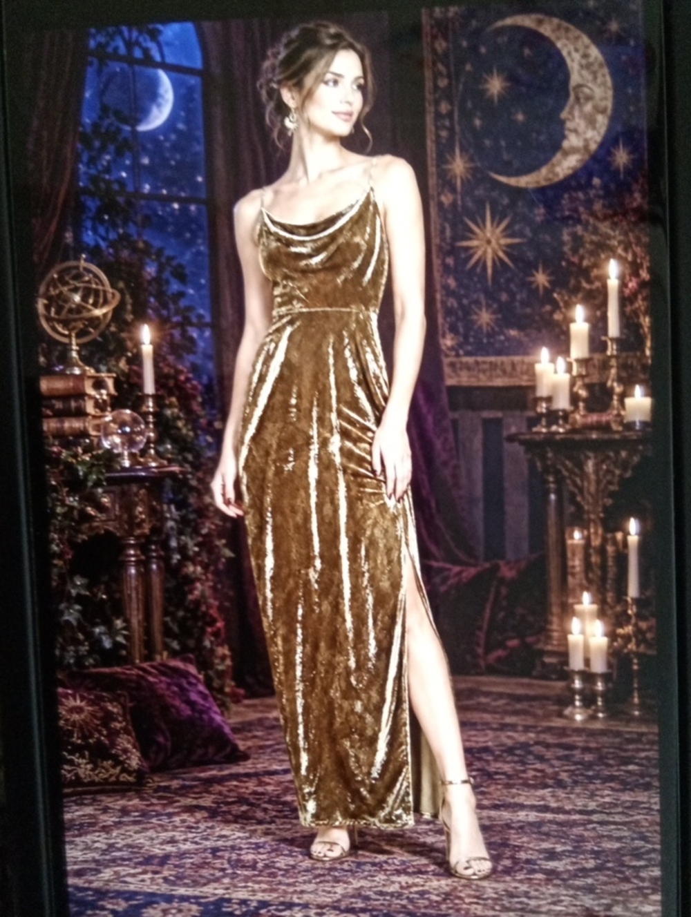 Adelyn Rae Zana  Velvet Cowl Neck Slip Dress Xs Holiday Romantic Fairycore